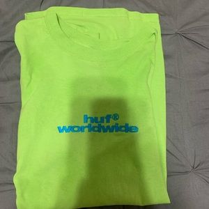 neon green HUF tee